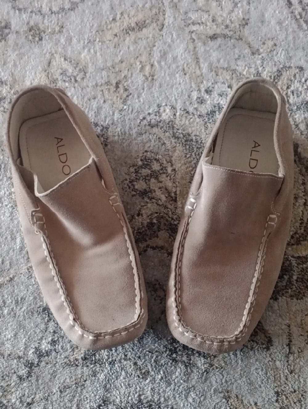 ALDO Men's Suede Slip-On Loafers in Taupe Beige